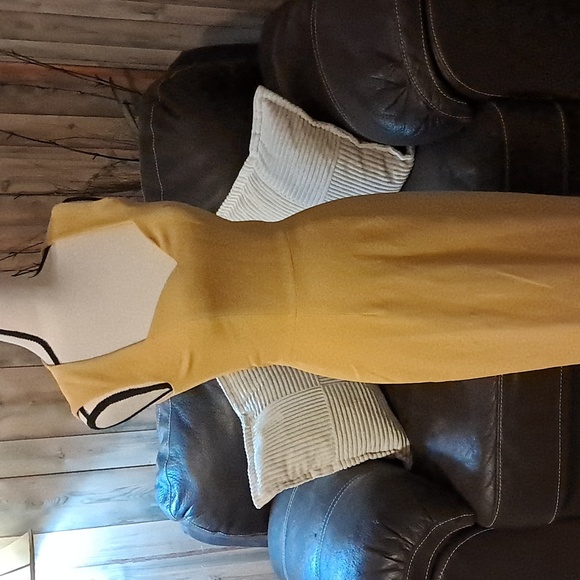 Dress The Population Yellow Fitted Lined Dress Size S - Picture 6 of 8